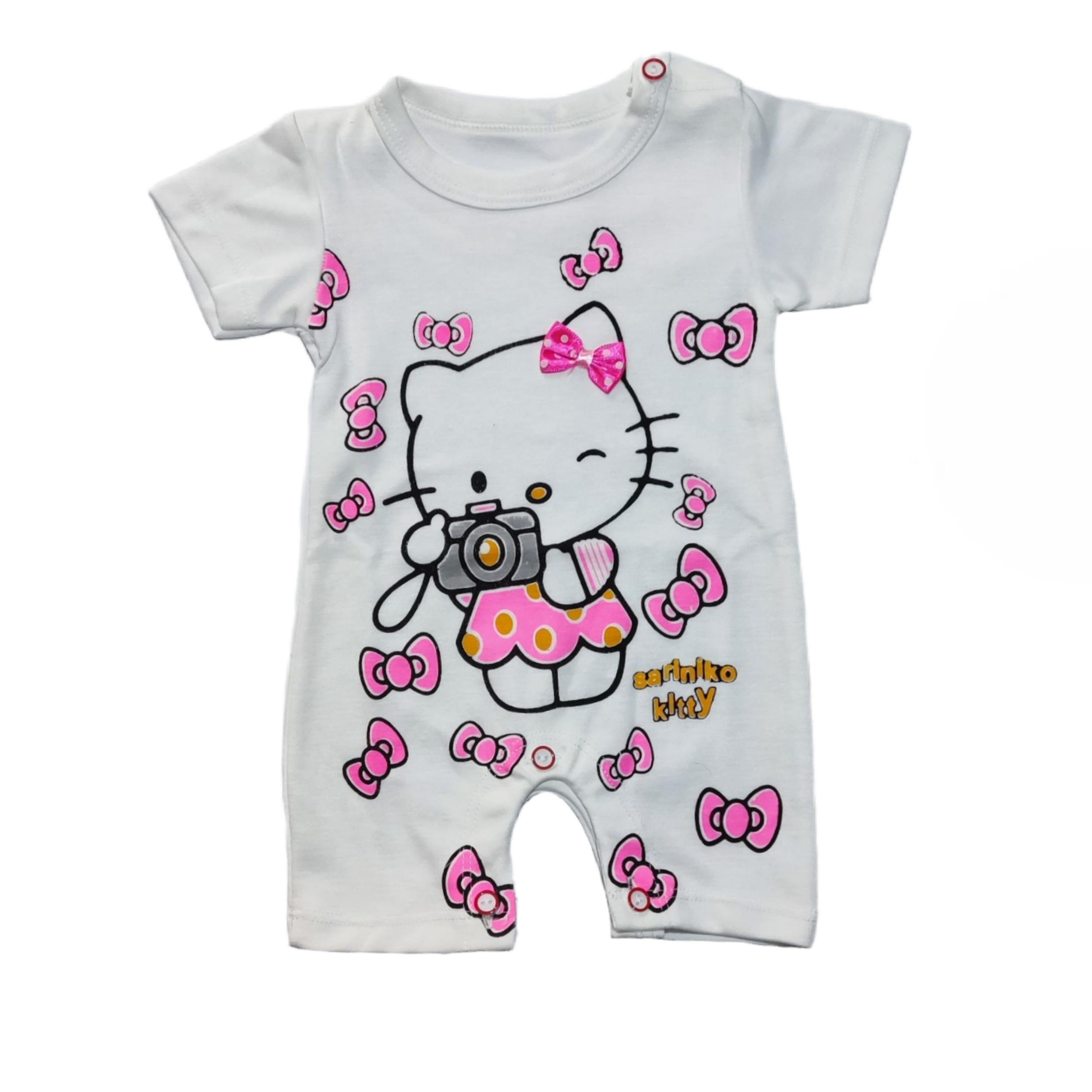 Baby Short Sleeve Jumpsuit and Hat Set Model Hello Kitty