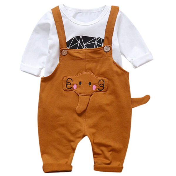 Baby T-shirt and Jumpsuit Set with Elephant Design