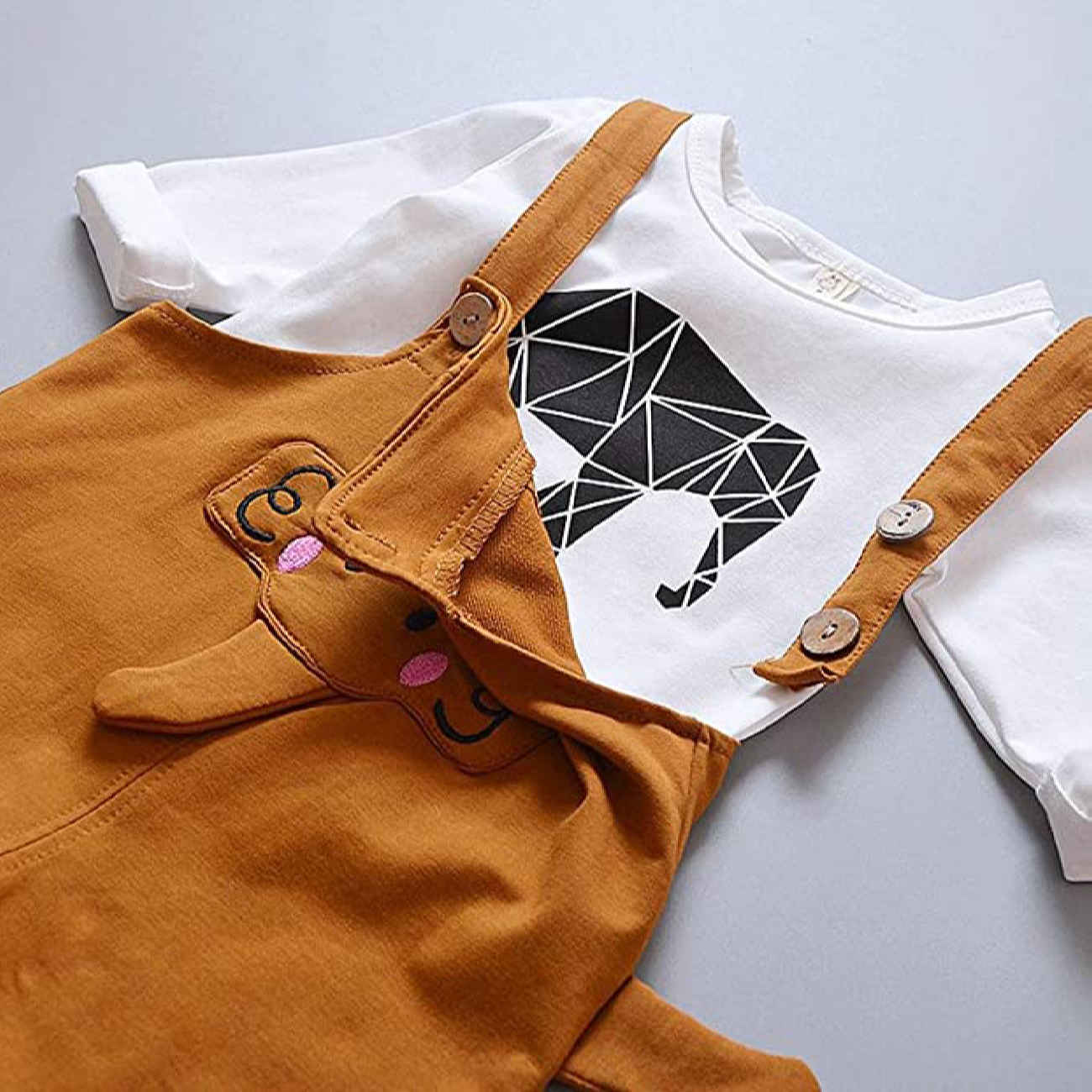 Baby T-shirt and Jumpsuit Set with Elephant Design