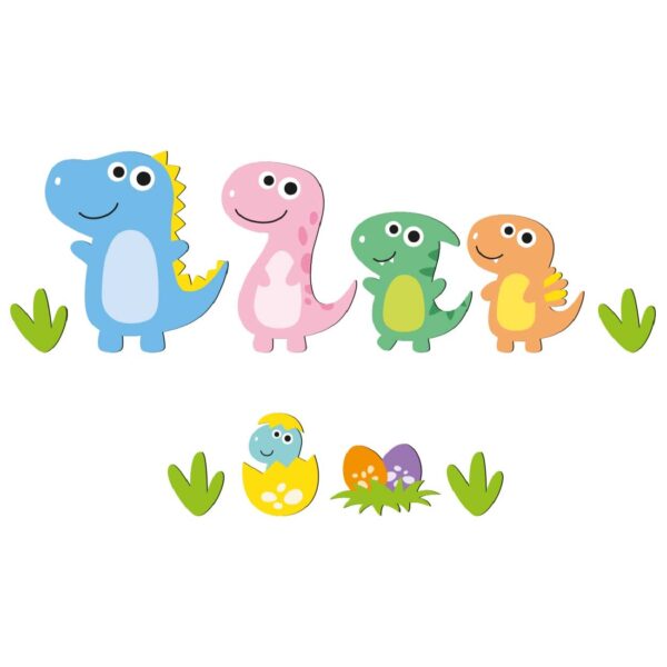 Baby Wooden Wall Sticker with Dinosaur Design for Nursery Room