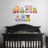 Baby Wooden Wall Sticker with Animal's Train Design for Nursery Room