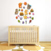 Baby Wooden Wall Sticker with Happy Animals Design for Nursery Room