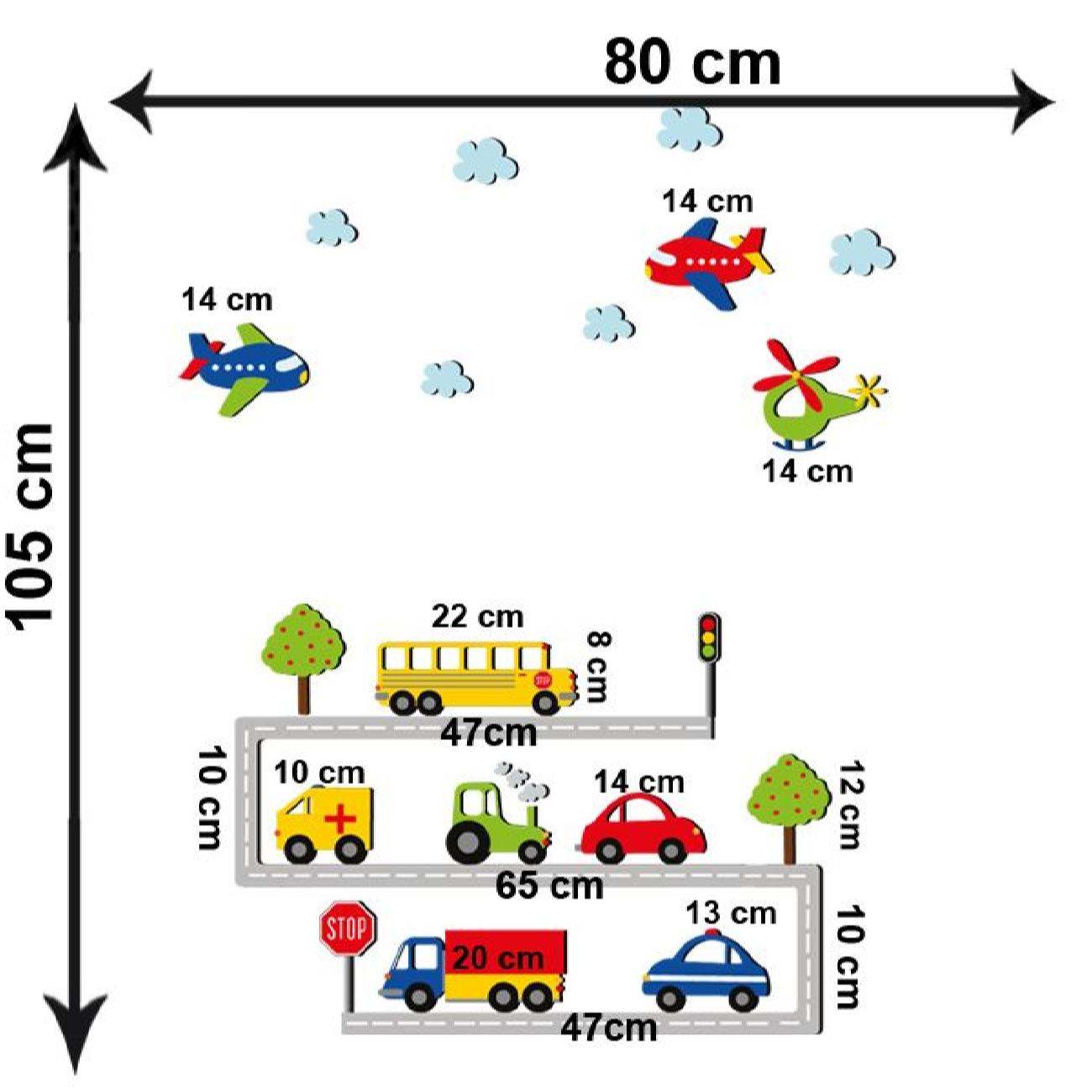 Baby Wooden Wall Sticker with Transportation Design for Nursery Room