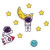 Baby Wooden Wall Stickers with Astronaut Design
