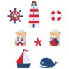 Baby Wooden Wall Stickers with Sailor Bear Design