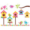 Baby Wooden Wall Stickers with Bird Design