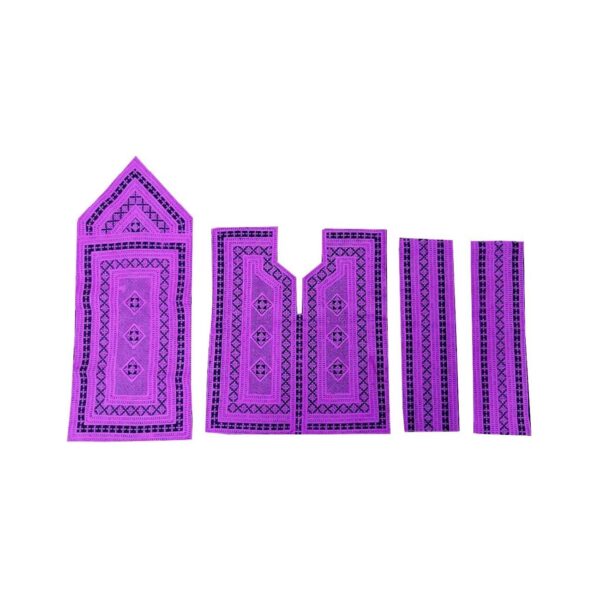 Balochi Embroidered Dress Panel Handmade Purple Set of 4