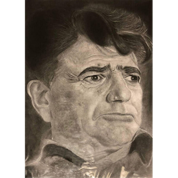 Original Black Pen Drawing - Mohammad Reza Shajarian