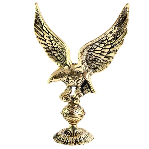 Brass Eagle Figurine Sculpture for Home & Office Decor - Patriotic Bird Art