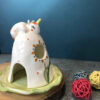 Decorative Ceramic Candle Holder with Unicorn Design Handcrafted