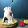 Decorative Ceramic Candle Holder with Unicorn Design Handcrafted