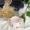 Artistic Ceramic Cup - Handcrafted with Cherry Design