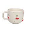 Artistic Ceramic Cup - Handcrafted with Cherry Design