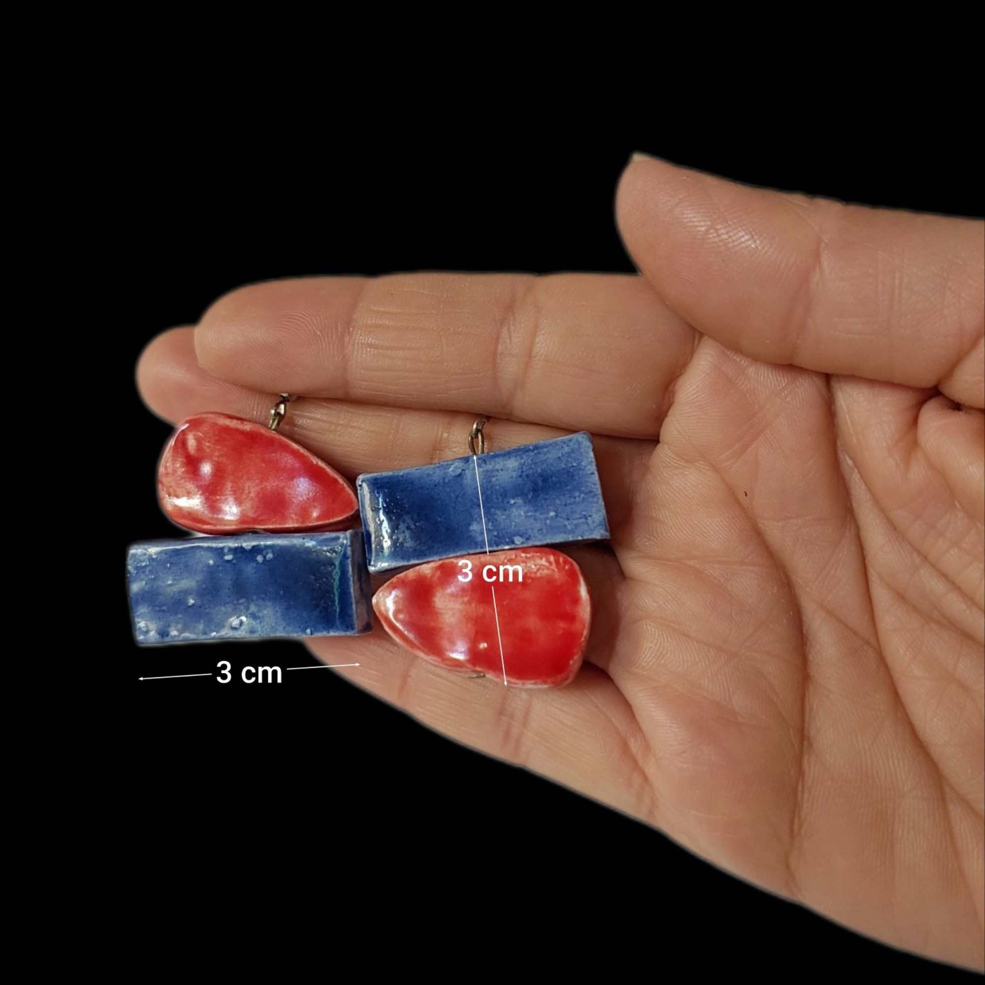 Ceramic Earrings for women Handcrafted Model Geometric