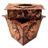 Persian Copper Waste Basket & Tissue Box Set - Hand Engraved Gol o Morgh
