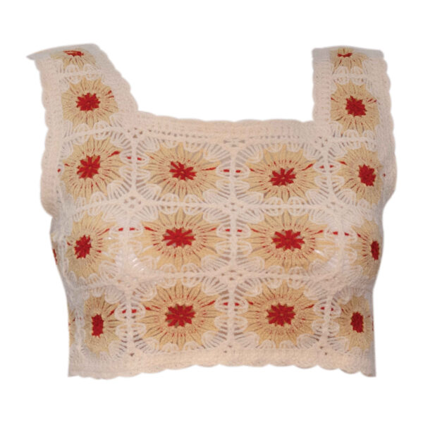 Crochet Crop Top for Women with Ethnic Design
