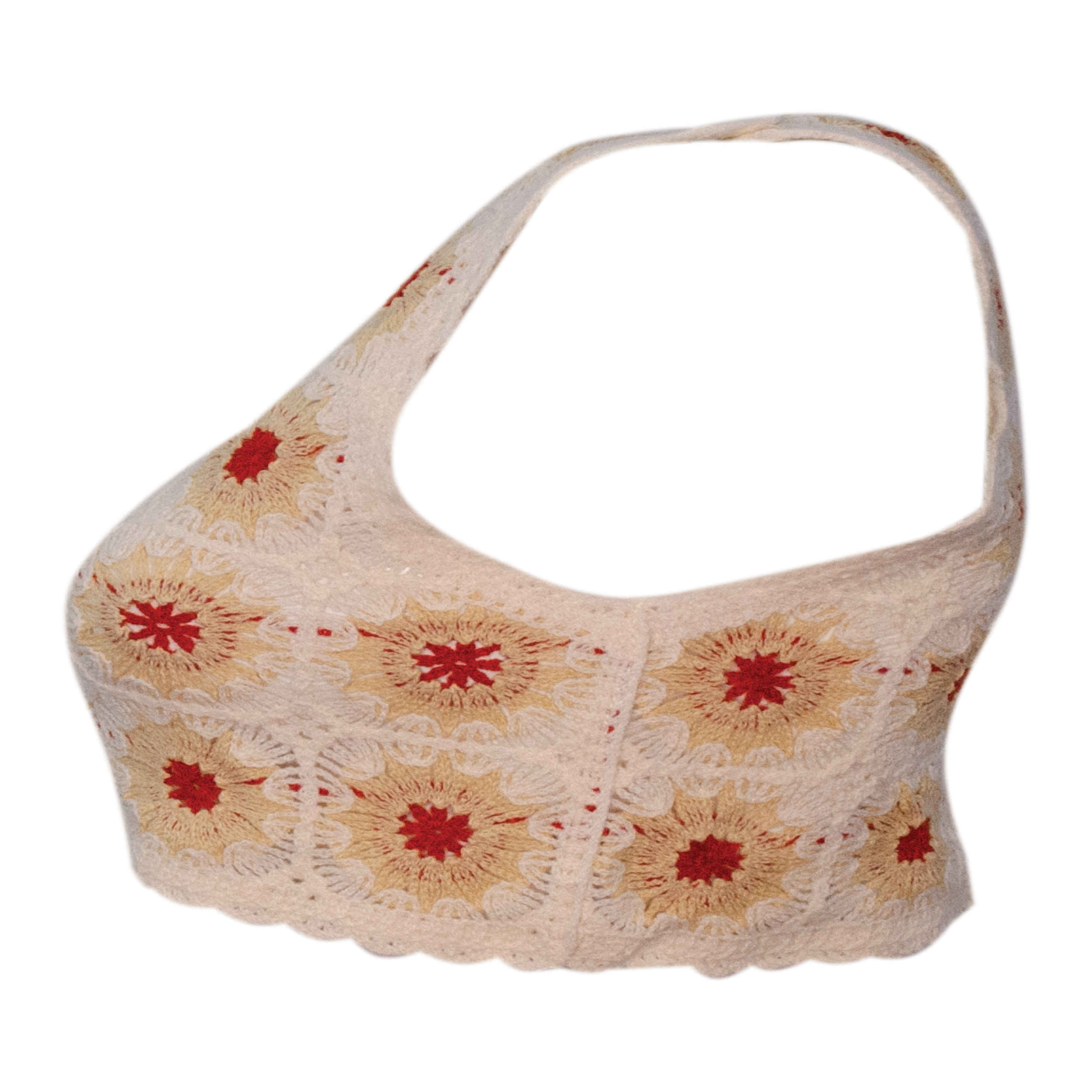 Crochet Crop Top for Women with Ethnic Design