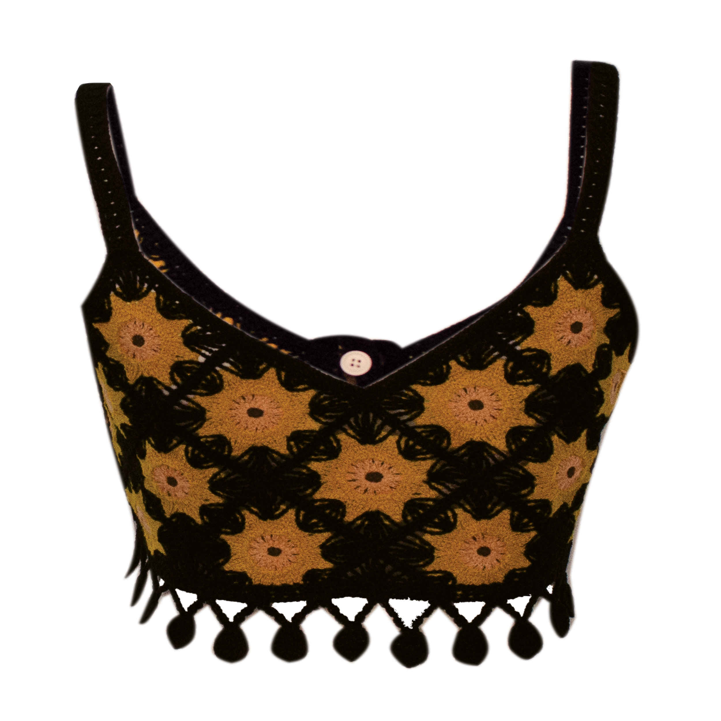Crochet Crop Top for Women with Ethnic Design Model Floral