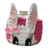 Crochet Storage Basket Yarn with Rabbit Design