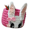 Crochet Storage Basket Yarn with Rabbit Design