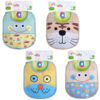 Cute Baby Bibs for Eating with Straps Pack of 4
