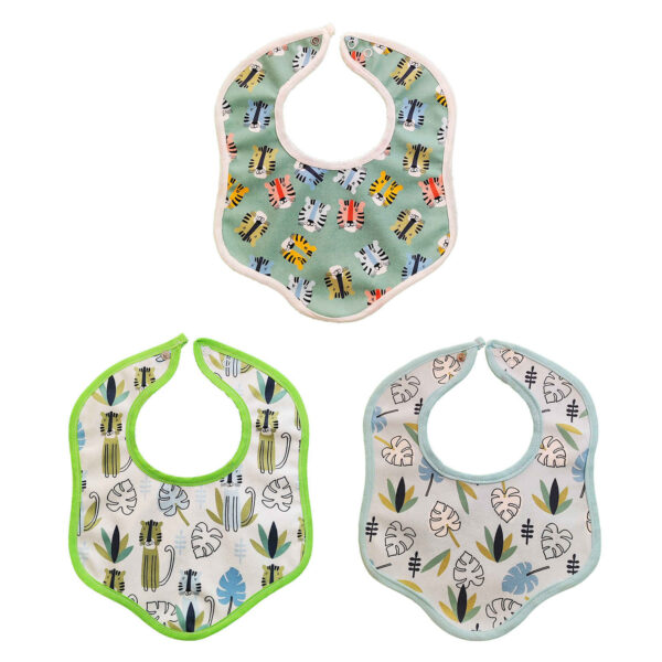 Cute Baby Bibs for Eating with Tiger Design Set of 3