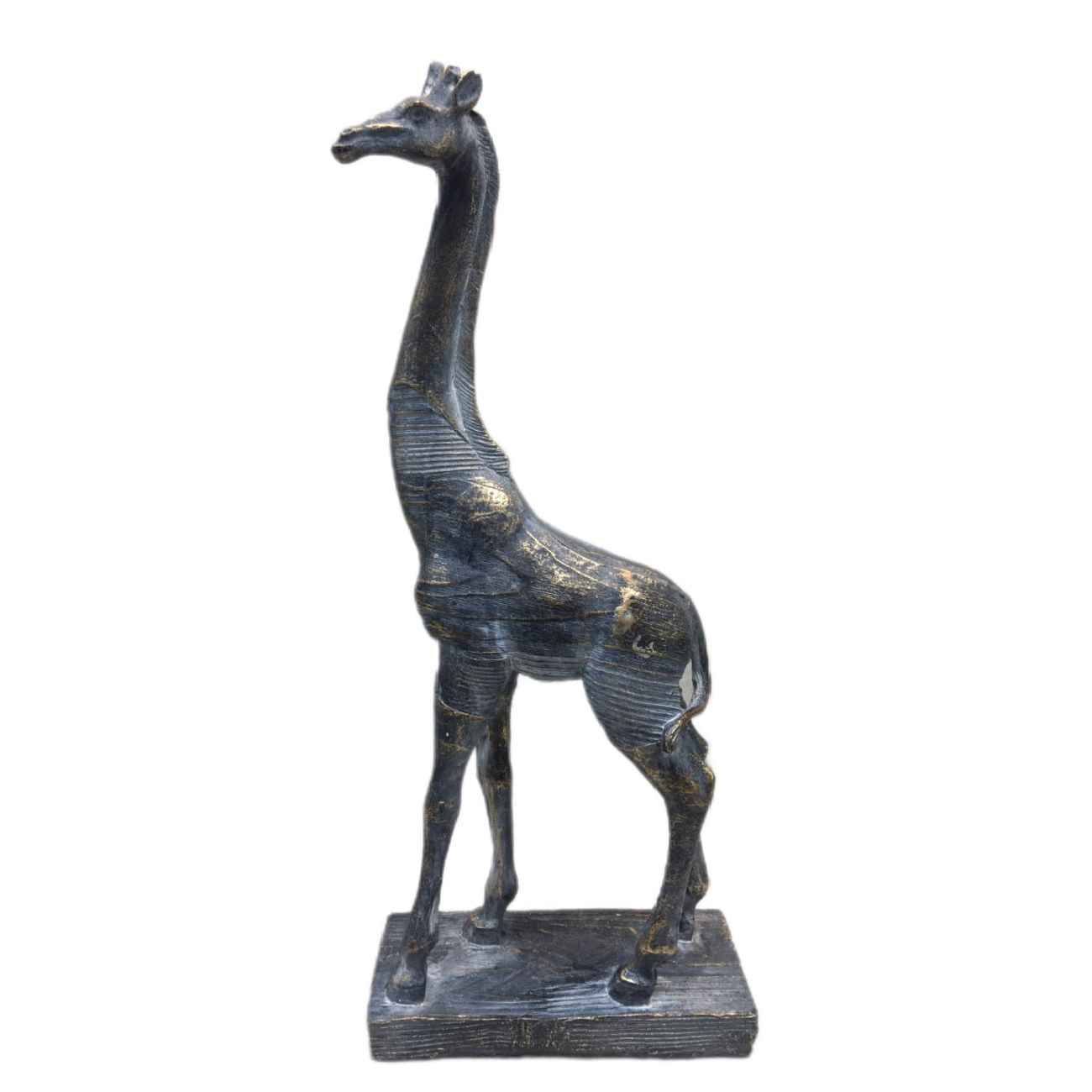 Decorative Giraffe Figurine Tall Sculpture - Graceful Wildlife Art