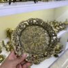 Decorative Brass Plate with Engraved Ghalamzani in Grapes Design
