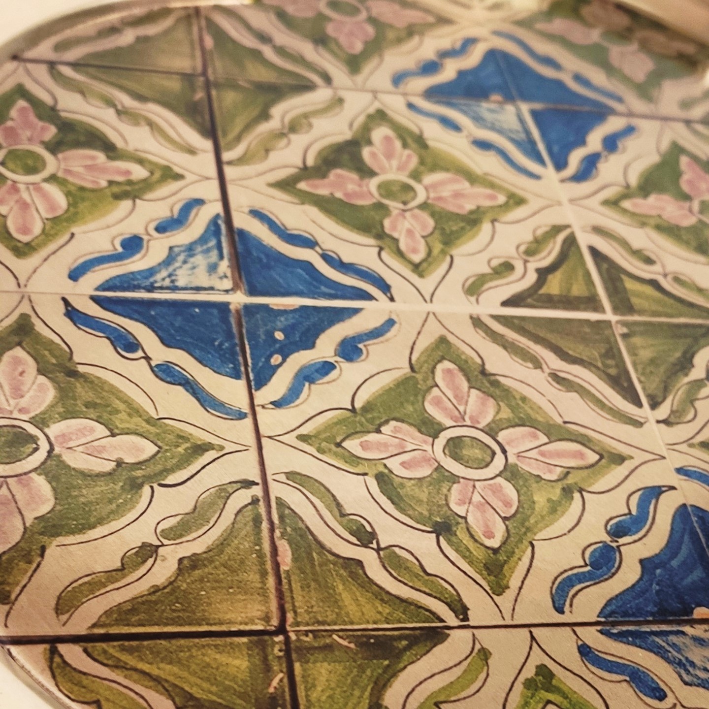 Decorative Brass Tray with Traditional Geometric Design for Dining & Decor