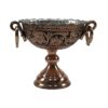Decorative Copper Pedestal Bowl Handcrafted Persian Engraved Soha