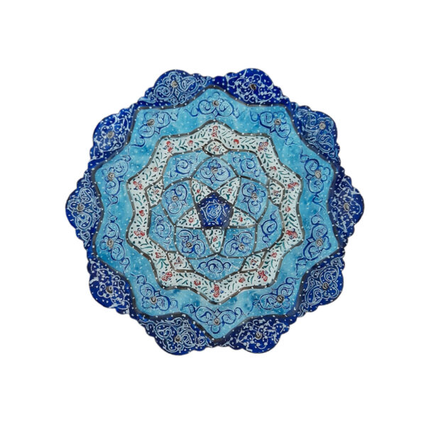 Decorative Copper Wall Plate with Persian Minakari for Home Decor