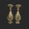 Persian Decorative Copper Vase Handcrafted with Khatamkari Marquetry Art - Set of 2
