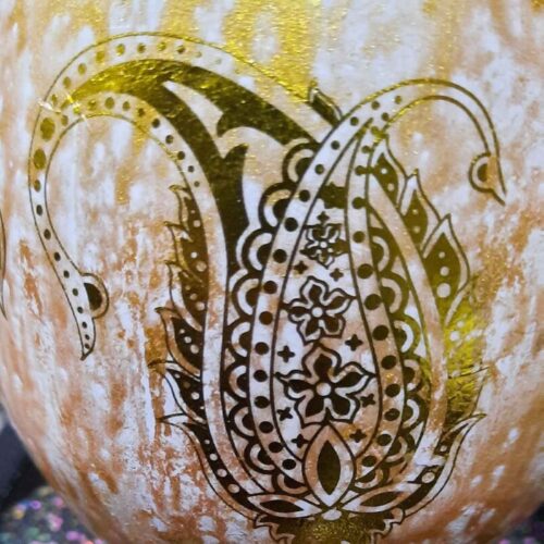 Persian Decorative Hand Painted Ostrich Egg Shell – Paisley