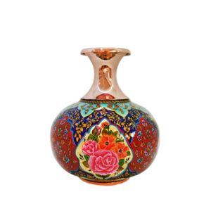 Decorative Persian Copper Vase Traditional Design with Floral Pattern