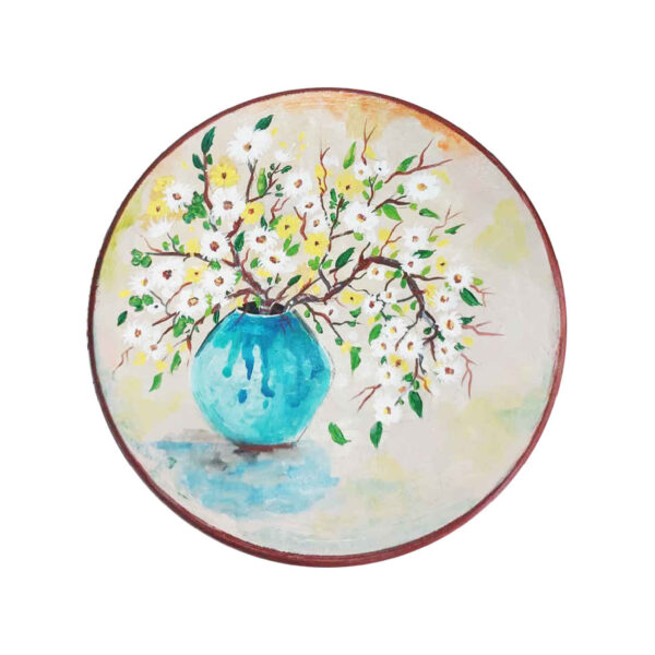 Decorative Pottery Plate for Table & Wall Decor Flower Vase Design