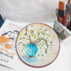 Decorative Pottery Plate for Table & Wall Decor Flower Vase Design