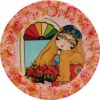 Decorative Pottery Plate for Table & Wall Decor with Persian Khatoon Design