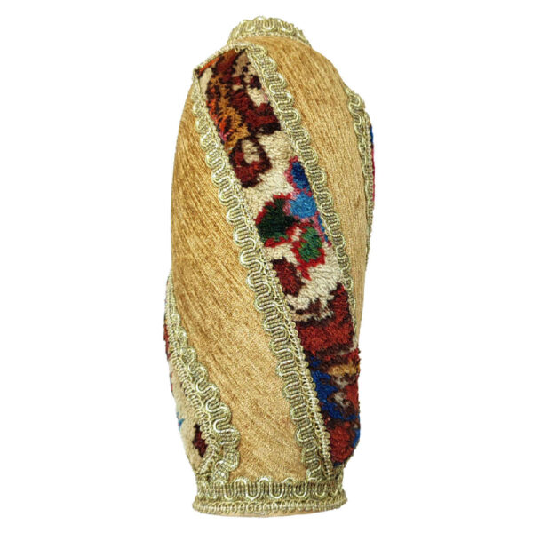 Decorative Pottery Bud Vase Handcrafted with Persian Jajim & Kilim Design