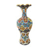 Decorative Pottery Vase with Persian Minakari Enamel Art Hand painted Floral