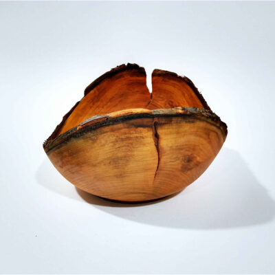 Decorative Wooden Bowl Natural Cherry Wood Handcrafted