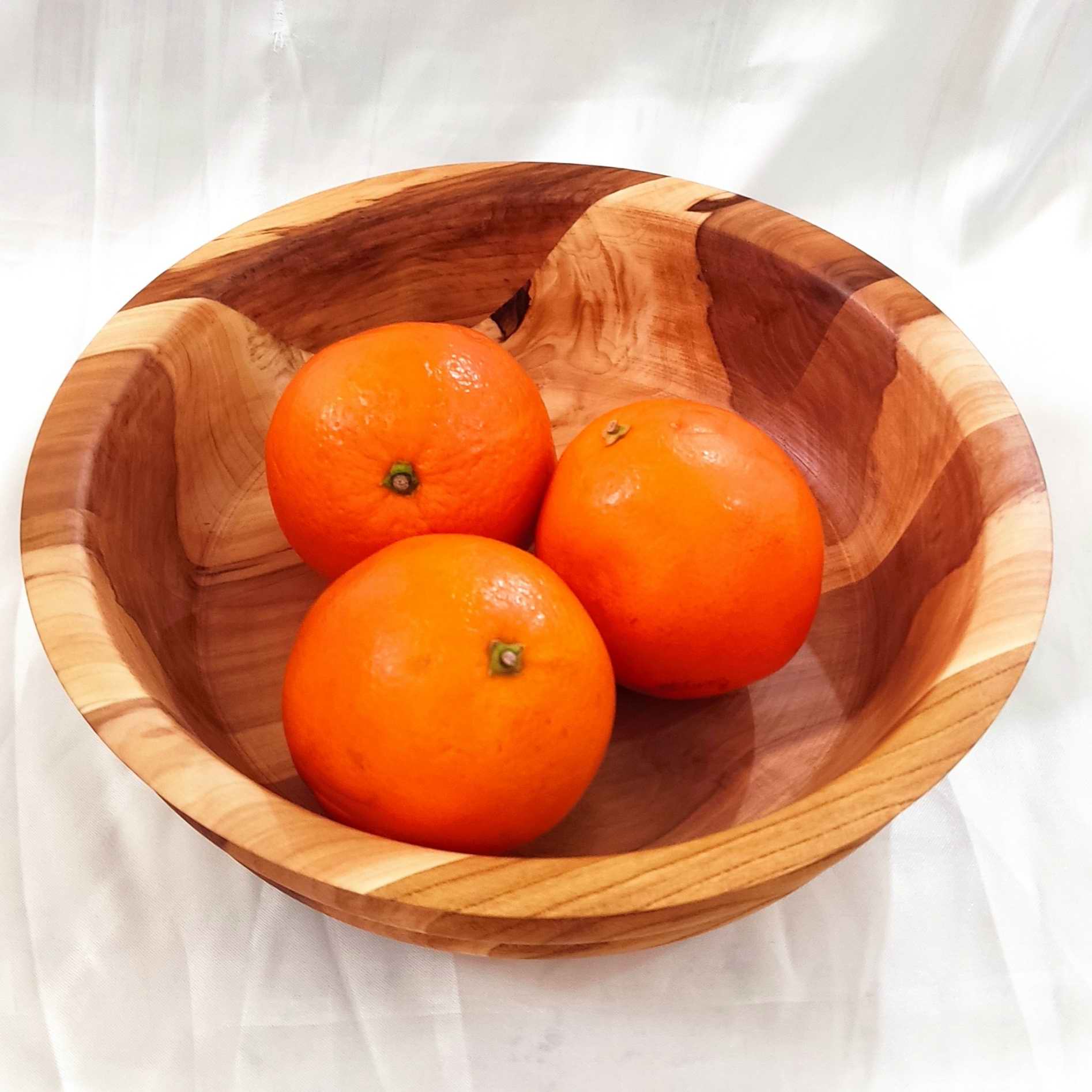 Decorative Wooden Bowl Rustic Made of Walnut, Cherry & Wild Forest Tree Wood