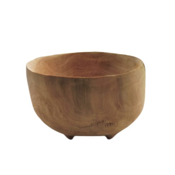 Decorative Wooden Bowl Rustic & Water-Resistant in Natural Wood