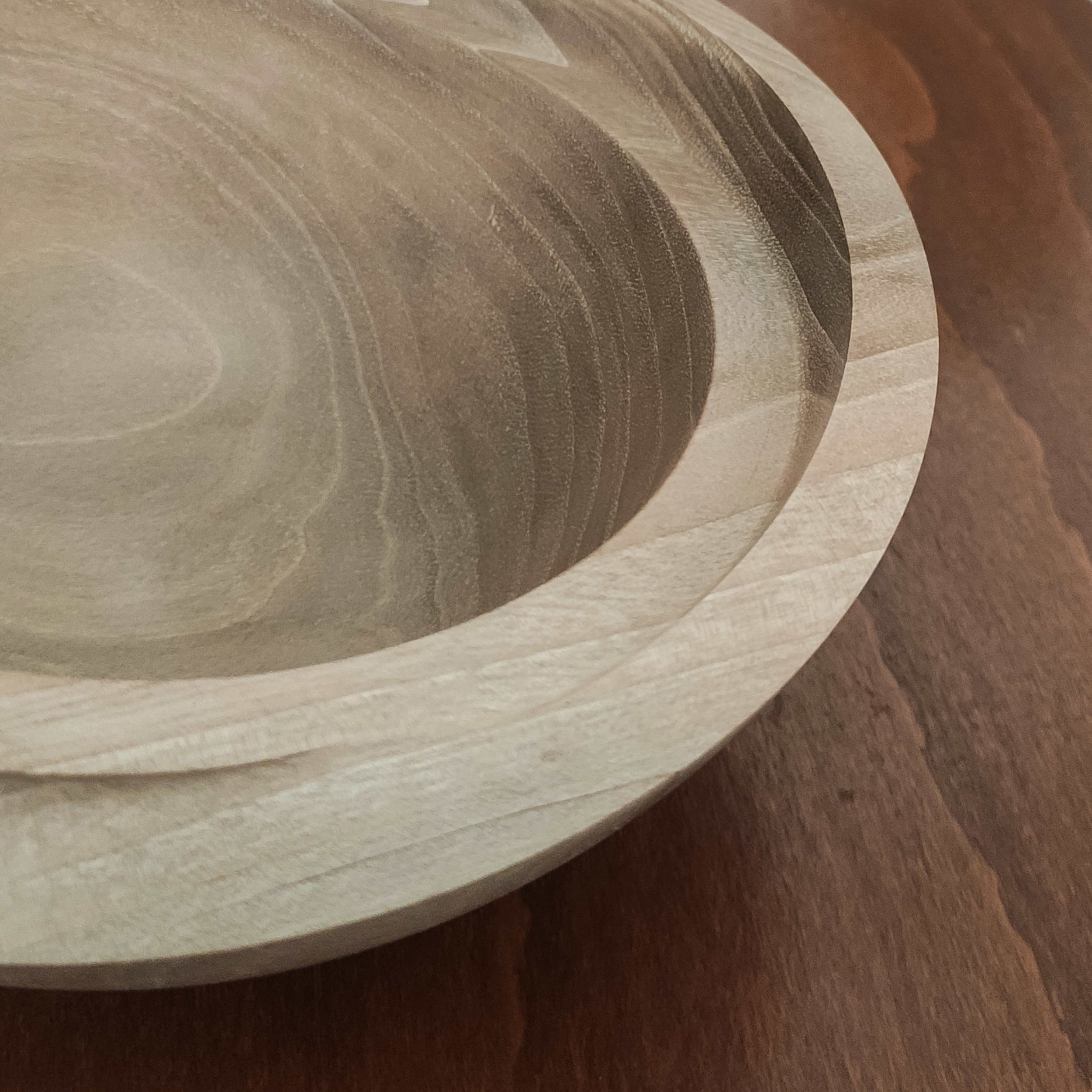 Decorative Wooden Bowl in Bowl Walnut Wood Artisanal