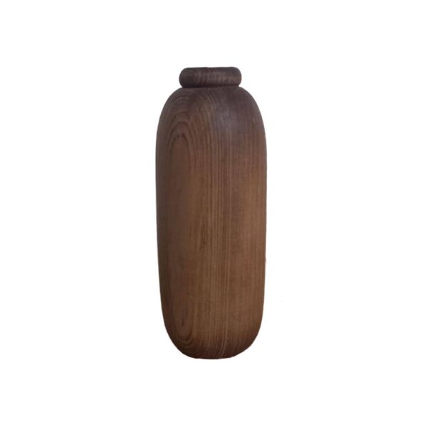 Cylindrical Decorative Bud Vase Made from Natural Solid Wood - Set of 2