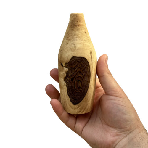 Mini Flower Vase Made from Natural Solid Walnut Wood Decorative in Cream – Set of 5