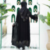 Elegant Loose Fit Abaya for Muslim Women with Embroidered Roses