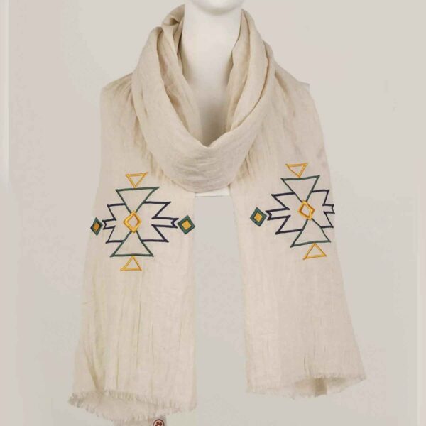 Embroidered Hemp Shawl for Women Model Single Sided