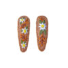 Embroidered Snap Hair Clip Set with Floral Design Handwoven
