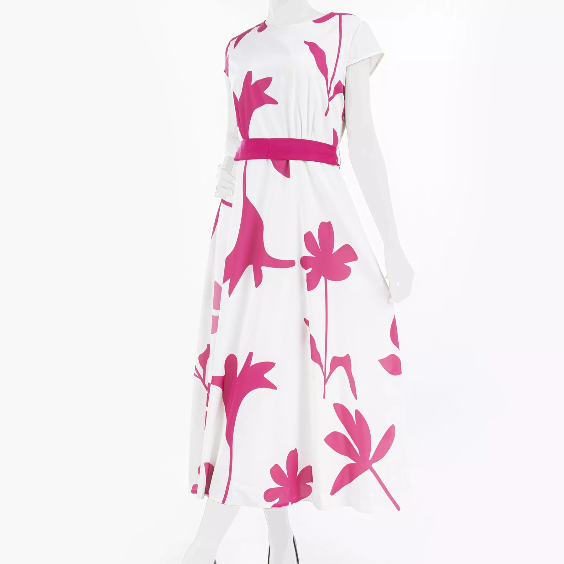Fit Dress with Belt for Women with Floral Design