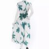 Fit Dress with Belt for Women with Floral Design